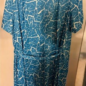 Vintage Blue and White Patterned Dress